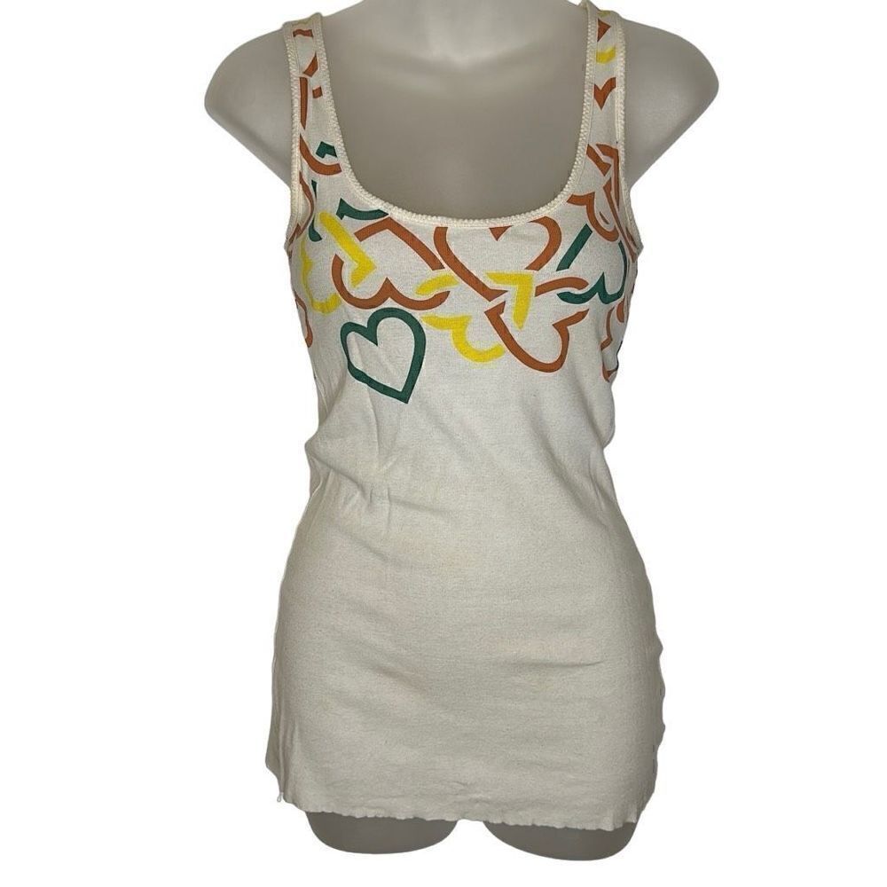 Rebel Yell Chained Hearts Tank Top White XS